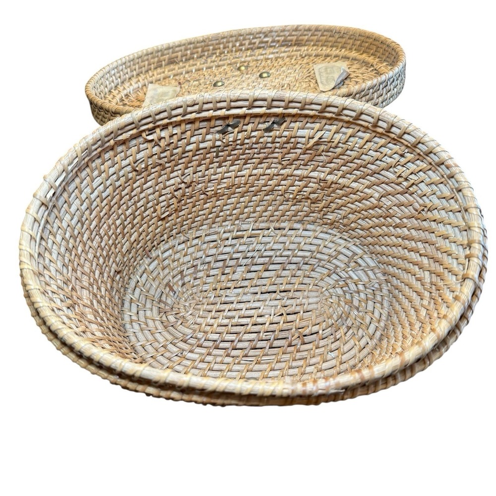 Vintage 1960's Etienne Aigner Wicker Rattan Basket Satchel Creel Purse Hand Bag - Picture 4 of 13